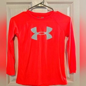 Girls Under Armor Neon Pink, long sleeve gym/running shirt